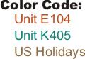 Sundial Resort Booking Color Code Chart